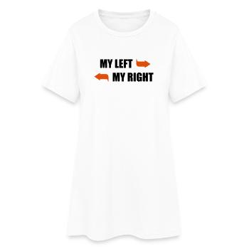 Mein Links Mein Rechts - Frauen T-Shirt-Kleid - Weiß - Vorne