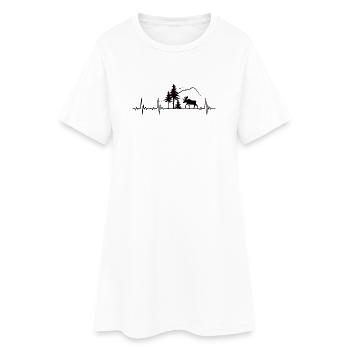 Cadeau Elk Heartbeat - Robe T-shirt Femme - blanc - Devant