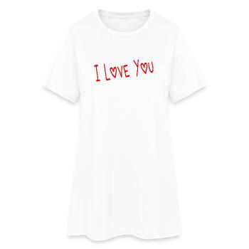 COUPLE. JUST MARRIED. EVJF. SAINT VALENTIN. MARIES - Robe T-shirt Femme - blanc - Devant