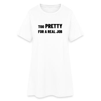 Trop jolie pour un vrai boulot - Robe T-shirt Femme - blanc - Devant