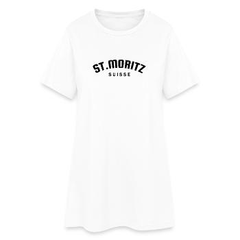 St. Moritz - Suisse - Schweiz - Swiss - Frauen T-Shirt-Kleid - Weiß - Vorne