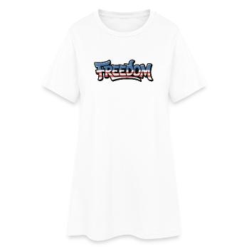 Freedom Typography Statement Design - Women’s T-Shirt Dress - white - Front