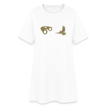 Silhouette minimaliste d’observation des oiseaux - Robe T-shirt Femme - blanc - Devant