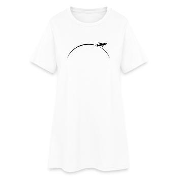 flugzeug - Frauen T-Shirt-Kleid - Weiß - Vorne
