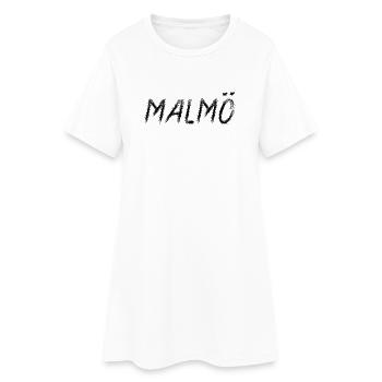 Malmö Suède Style Grunge Pinceau Noir - Robe T-shirt Femme - blanc - Devant