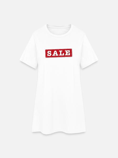 SALE - Frauen T-Shirt-Kleid - Weiß