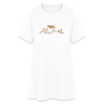 Skyline tricolore minimaliste de Gand - Robe T-shirt Femme - blanc - Devant