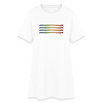 arc-en-ciel lignes lgbtqi queer lgbt csd tshirt - Robe T-shirt Femme - blanc - Devant