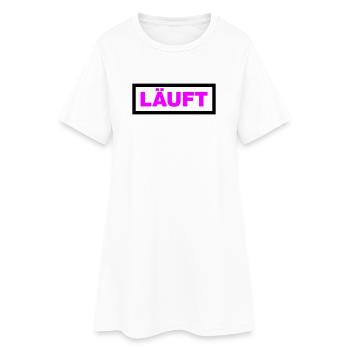 Läuft - Frauen T-Shirt-Kleid - Weiß - Vorne