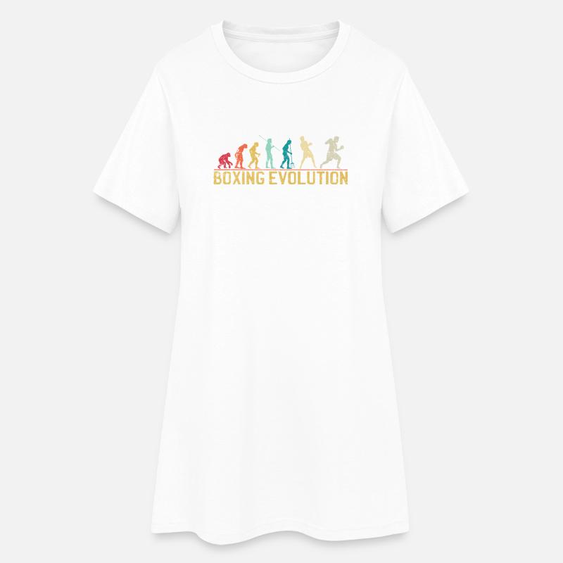 Boxen Evolution Progression Design - Frauen T-Shirt-Kleid - Weiß