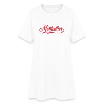 Silhouette du paysage urbain de Montpellier - Robe T-shirt Femme - blanc - Devant