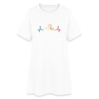 Heartbeat VTT Cyclisme - Robe T-shirt Femme - blanc - Devant