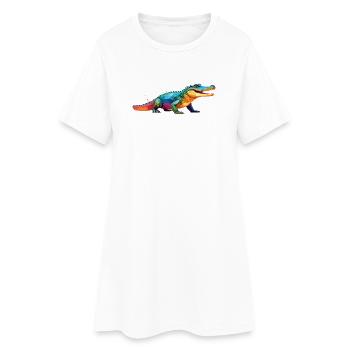 kroko_poly4 - Robe T-shirt Femme - blanc - Devant