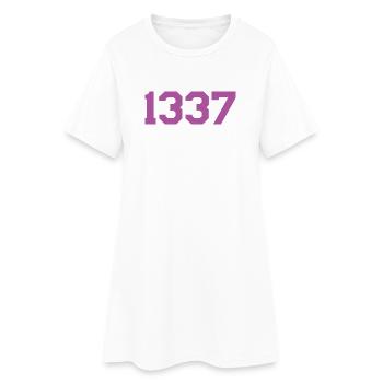 1337 Pink - Frauen T-Shirt-Kleid - Weiß - Vorne