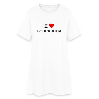 I love Stockholm - Frauen T-Shirt-Kleid - Weiß - Vorne