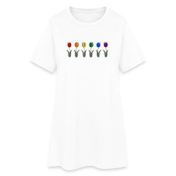 Tulipes dans la variété florale de la Fierté LGBTQ - Robe T-shirt Femme - blanc - Devant