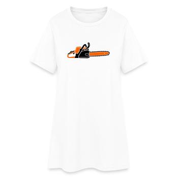  Kettensäge Motorsäge Holzfäller Waldarbeiter - Frauen T-Shirt-Kleid - Weiß - Vorne