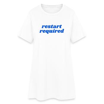 restart required - Frauen T-Shirt-Kleid - Weiß - Vorne