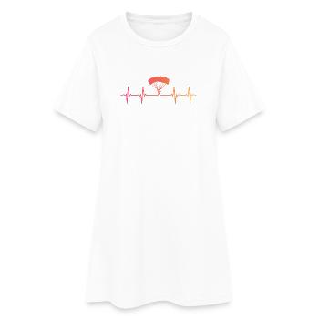 Gleitschirmfliegen Sonnenuntergang Herzschlag-Gleitschirm - Frauen T-Shirt-Kleid - Weiß - Vorne