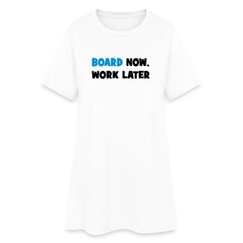 SNOWBOARD - Frauen T-Shirt-Kleid - Weiß - Vorne