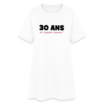 30 ans et toujours puceau ! - Robe T-shirt Femme - blanc - Devant