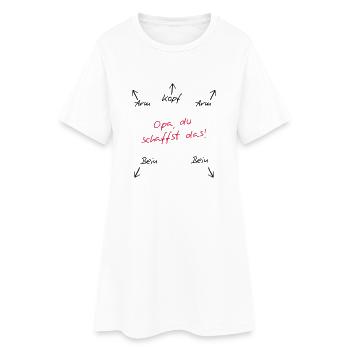 Opa du schaffst das - Frauen T-Shirt-Kleid - Weiß - Vorne