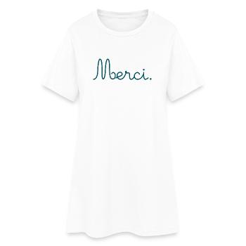 MERCI. THANKS. THANK YOU. ANNIVERSAIRE. NAISSANCE. - Robe T-shirt Femme - blanc - Devant