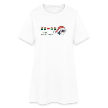 Mamie t’aime beaucoup Noël - Robe T-shirt Femme - blanc - Devant