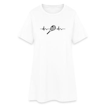 Raquette de tennis Balle de tennis ECG Battement de cœur - Robe T-shirt Femme - blanc - Devant