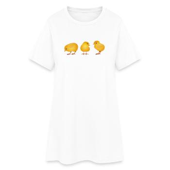 Poussin – Motif mignon du printemps et de Pâques - Robe T-shirt Femme - blanc - Devant