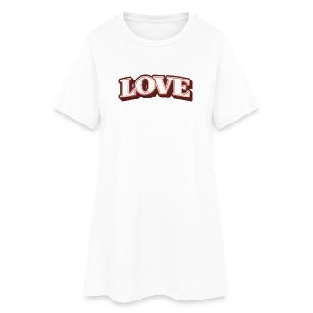 LOVE Shirt – 90s Retro Valentine's Day Design - Women’s T-Shirt Dress - white - Front