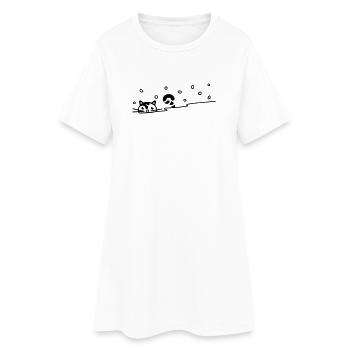 Chat mignon dans la neige - Robe T-shirt Femme - blanc - Devant