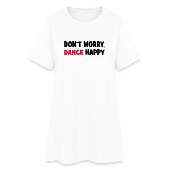 tanzen - Frauen T-Shirt-Kleid - Weiß - Vorne