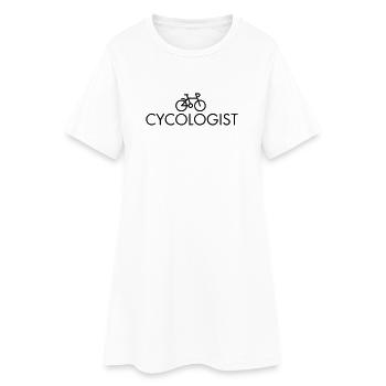 Cycologist - Frauen T-Shirt-Kleid - Weiß - Vorne