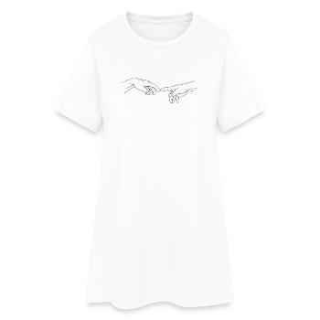 Main de Dieu main mains doigt Michel-Ange - Robe T-shirt Femme - blanc - Devant