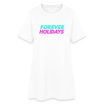 Vacances pour toujours - Robe T-shirt Femme - blanc - Devant