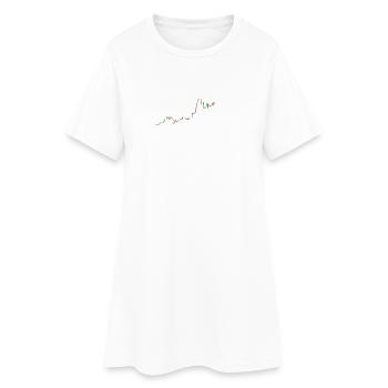 Pulsdiagramm Heartbeat Finance - Frauen T-Shirt-Kleid - Weiß - Vorne