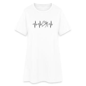basketball herzschlag puls streetball Symbol icon - Frauen T-Shirt-Kleid - Weiß - Vorne