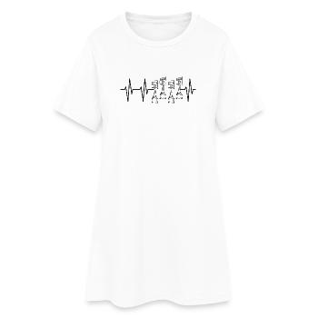 Heartbeat Piston Tuner Pulse Tuning Engine Cars - Women’s T-Shirt Dress - white - Front
