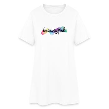 beautyful wunderschön - Frauen T-Shirt-Kleid - Weiß - Vorne