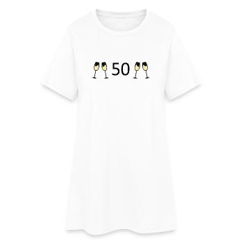 50e anniversaire 50 ans 50 Numéro 50 Noir - Robe T-shirt Femme - blanc - Devant