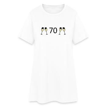 70e anniversaire 70 ans 70 Numéro 70 Noir - Robe T-shirt Femme - blanc - Devant