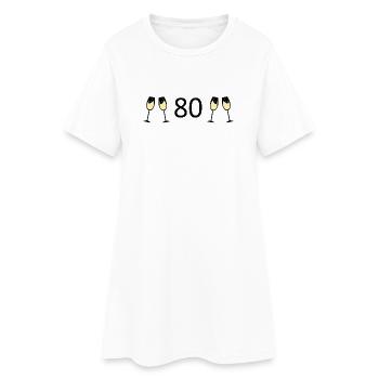 80.Geburtstag 80 Jahre Jubiläum 80 Zahl 80 schwarz - Frauen T-Shirt-Kleid - Weiß - Vorne