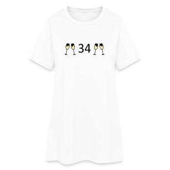 34e anniversaire 34 ans anniversaire 34 ans numéro 34 - Robe T-shirt Femme - blanc - Devant