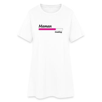 Maman loading... Please Wait - Future Mère - Robe T-shirt Femme - blanc - Devant