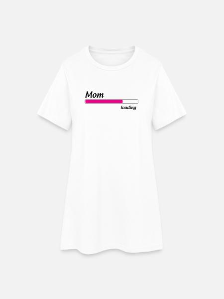 Mama lädt... Bitte warten - Werdende Mutter - Frauen T-Shirt-Kleid - Weiß