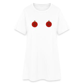 Boules de Noël - Robe T-shirt Femme - blanc - Devant