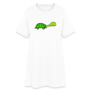 tortue mignonne souriante heureuse drôle - Robe T-shirt Femme - blanc - Devant