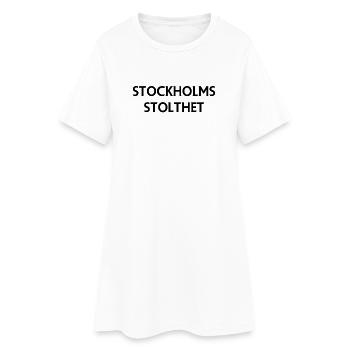 Stockholmer Stolz - Frauen T-Shirt-Kleid - Weiß - Vorne