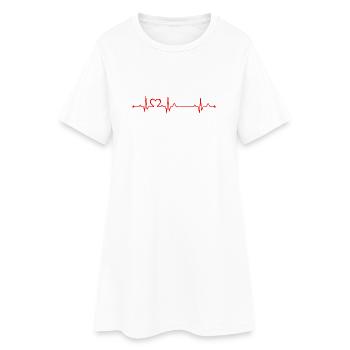 Tennis Fille Heartbeat EKG Amateur de Tennis - Robe T-shirt Femme - blanc - Devant
